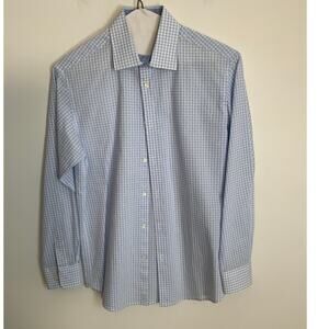 Michael Kors blue gingham dress shirt size 14